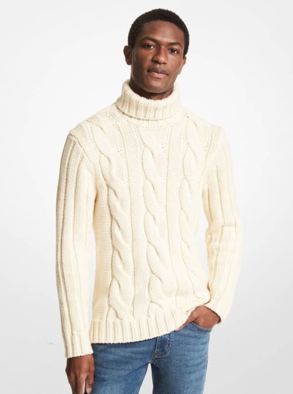Panske Svetre Michael Kors Cable Merino Wool Turtleneck Leopardie - Oblecenie Michael Kors Lacne | BTKUC-6715
